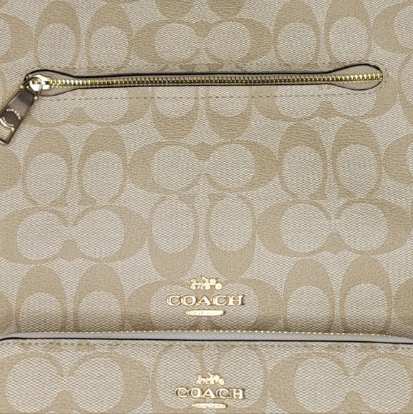 🦒 Coach 2 PCS SET Designer Shoulder Bag Purse Handbag Wallet  Signature - Picture 14 of 14